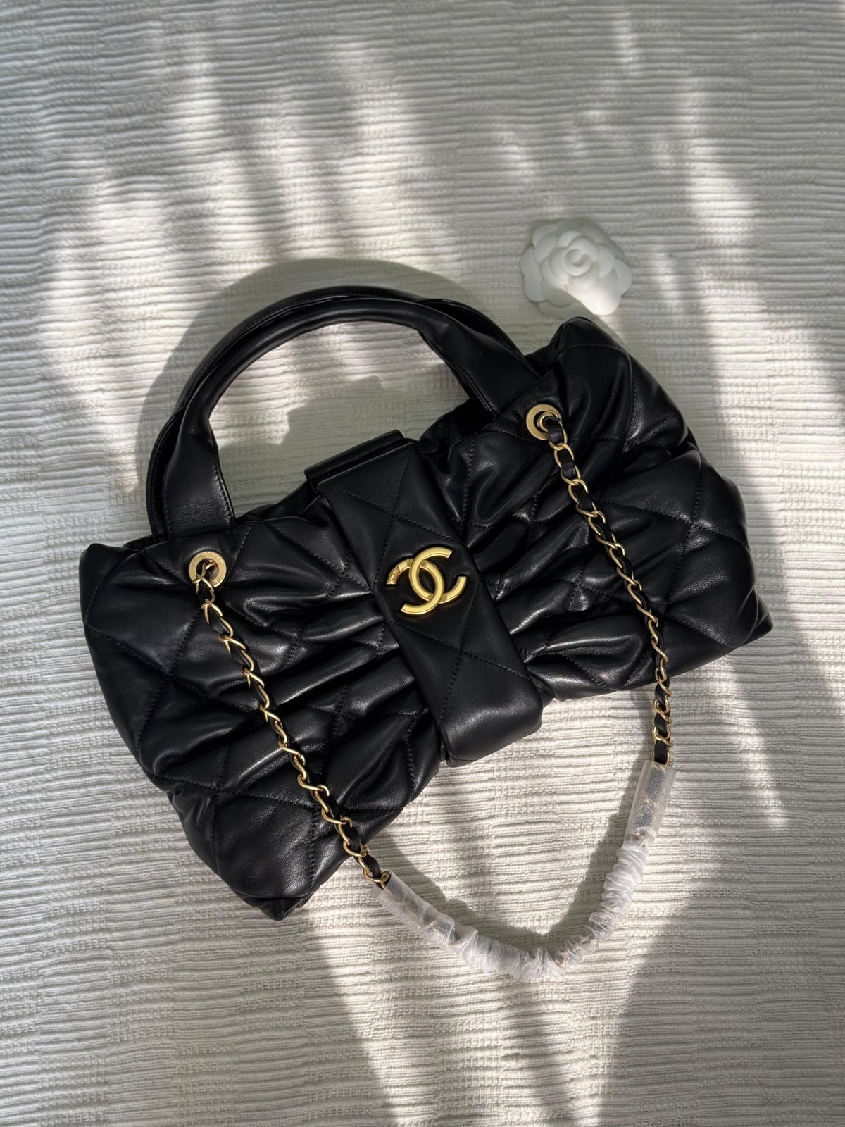 Chanel Bow Top Handle Bag – Black Gold Hardware – Mini & Medium Sizes