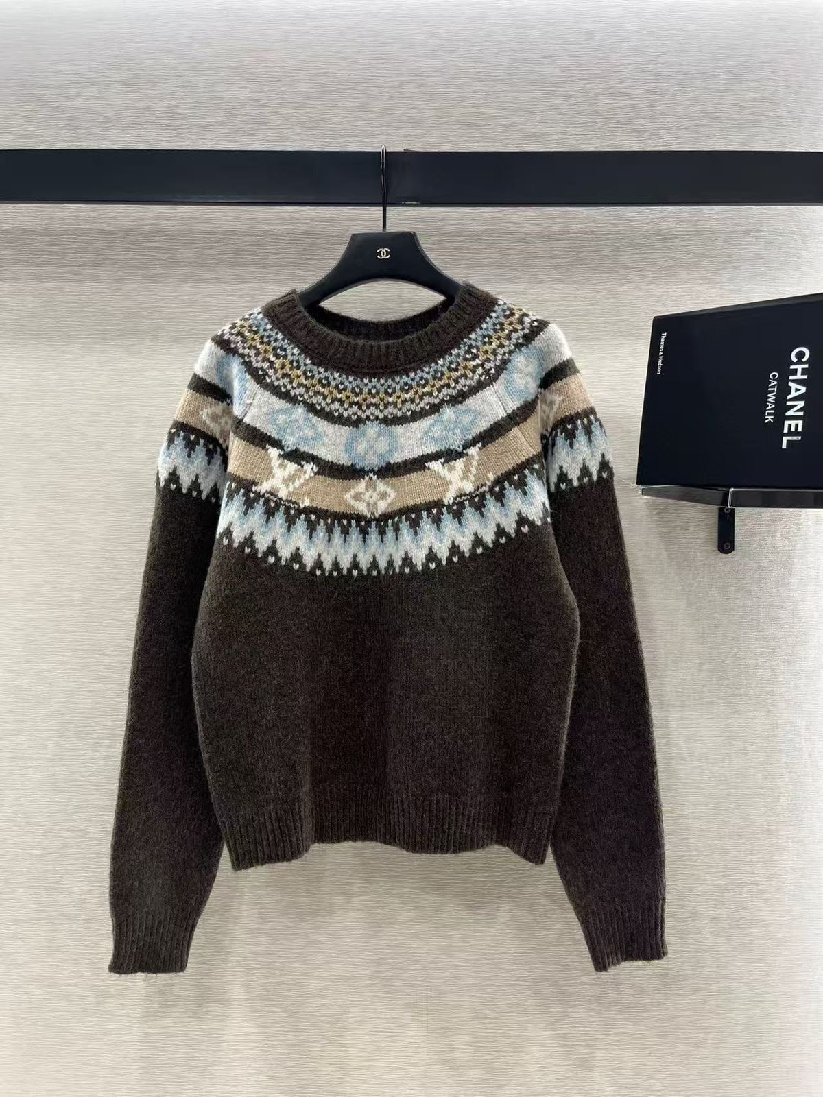 Louis Vuitton Fair Isle Knit Sweater – Brown Multicolor – Winter Luxury