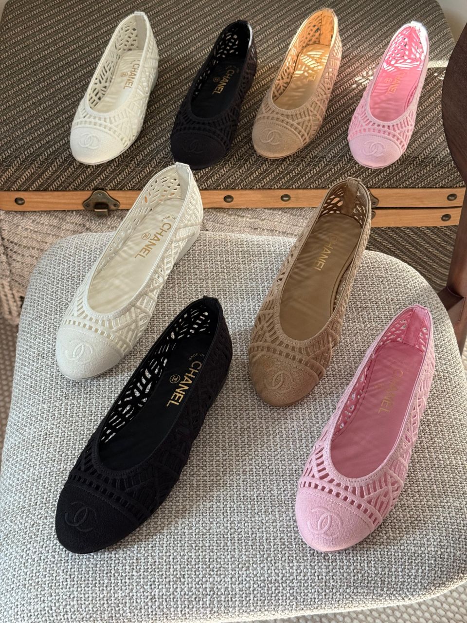 Chanel Mesh Ballet Flats – Lightweight Summer Icon – Multiple Colors