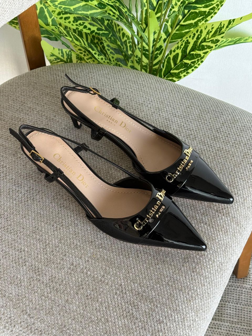 Dior Patent Leather Slingback Pumps – Women’s Luxury Heels