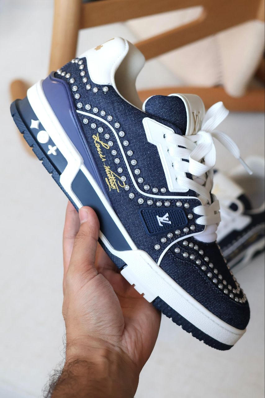 Louis Vuitton LV Trainer Denim Studs Sneaker