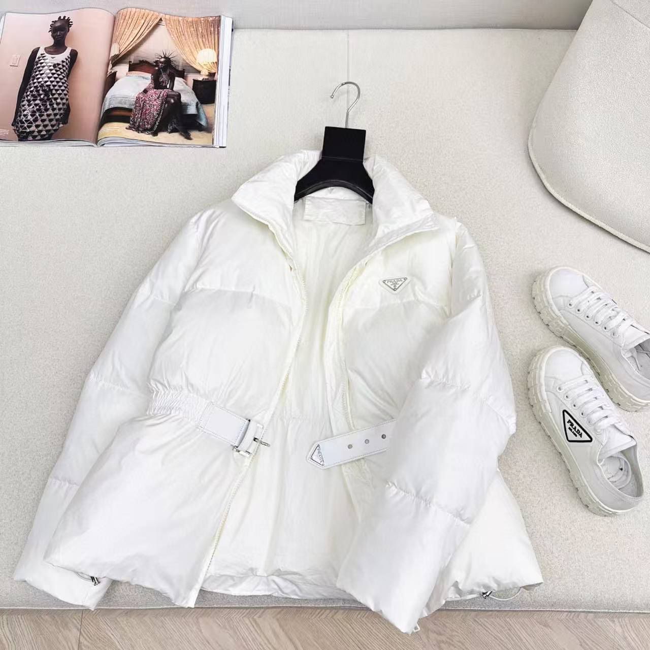 Prada Belted Puffer Jacket – Premium Winter Collection