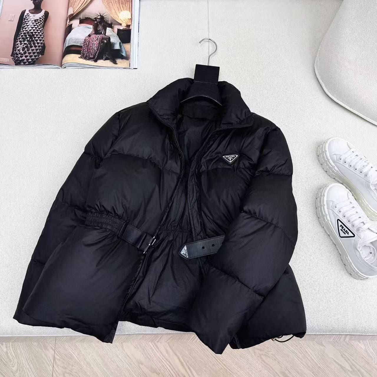 Prada Belted Puffer Jacket – Premium Winter Collection