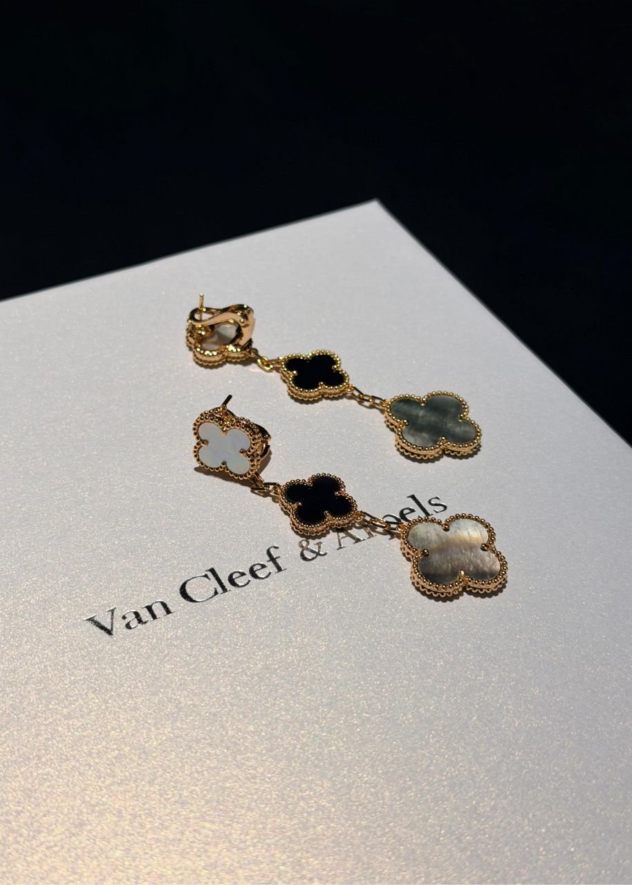 Van Cleef & Arpels Alhambra Inspired Necklace & Bracelet Set – Multi-Stone Edition