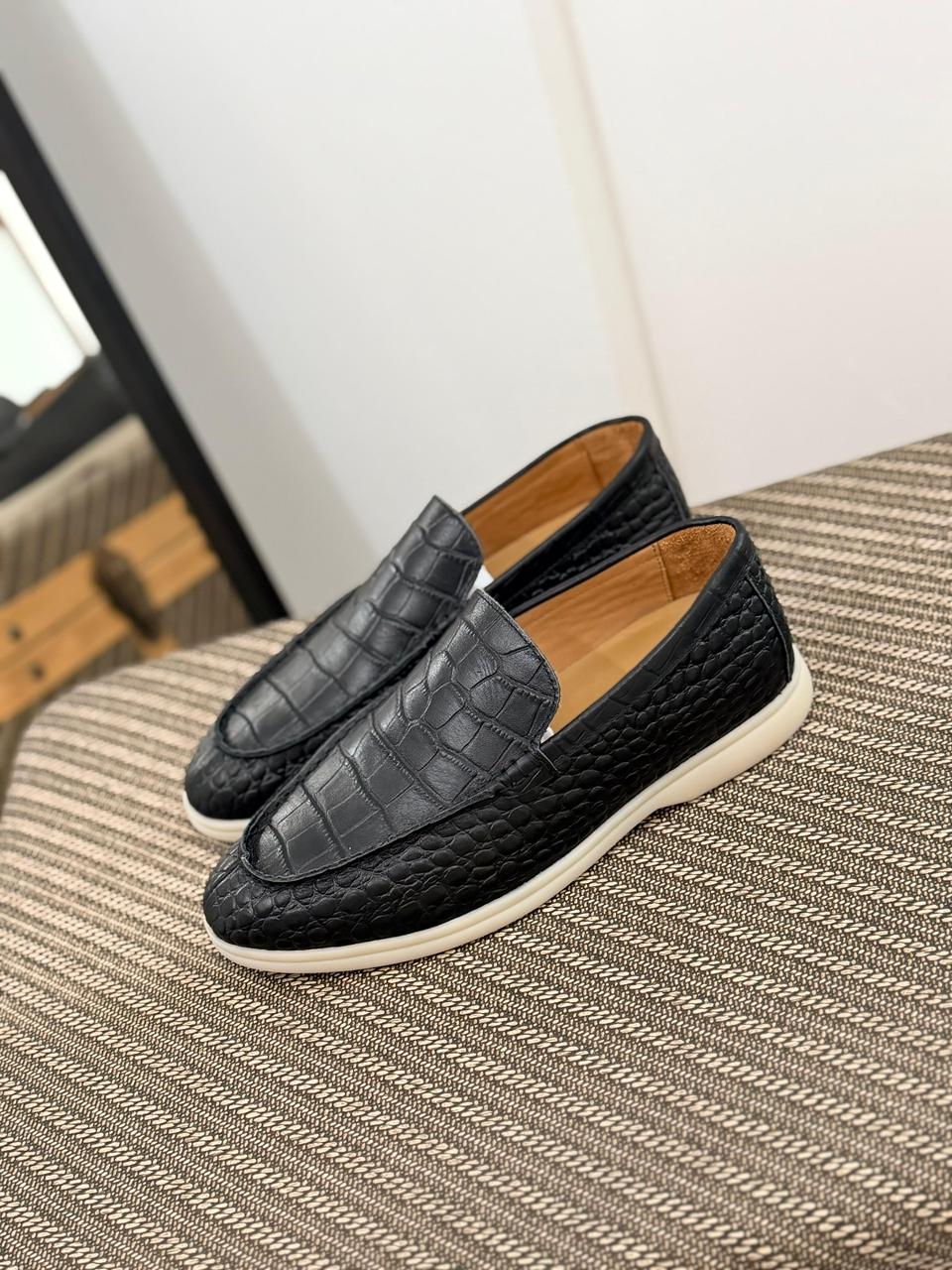 Loro Piana Summer Walk Loafer – Caiman Leather Edition (Black & Brown)