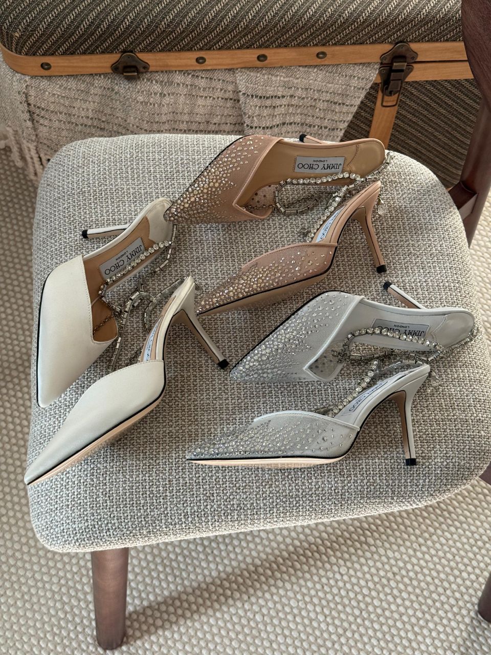 Jimmy Choo Crystal Slingback Pumps – Luxury Evening Collection