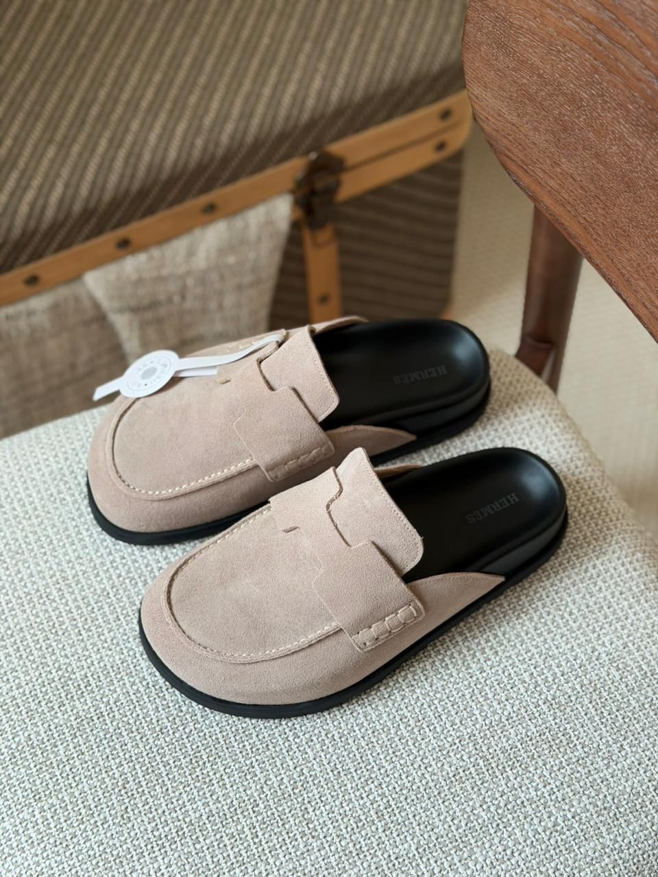 Hermès Suede Leather Mule Sandals