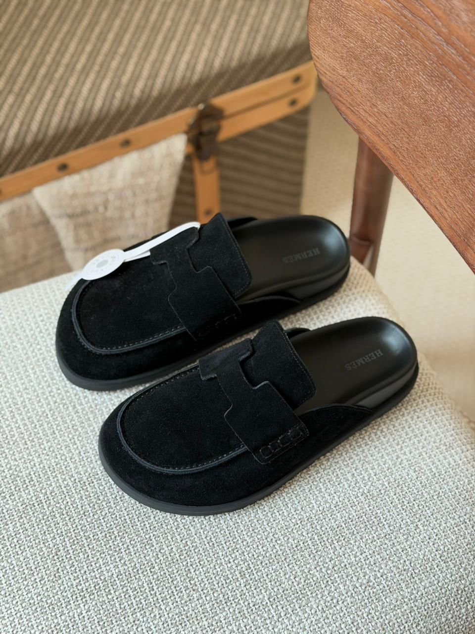 Hermès Suede Leather Mule Sandals