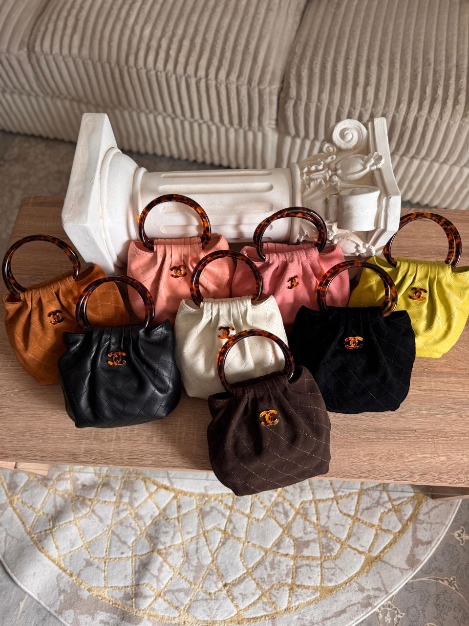 Chanel Hobo Bag with Resin Ring Handle – Quilted Mini Hobo (Leather & Velvet, All Colors)