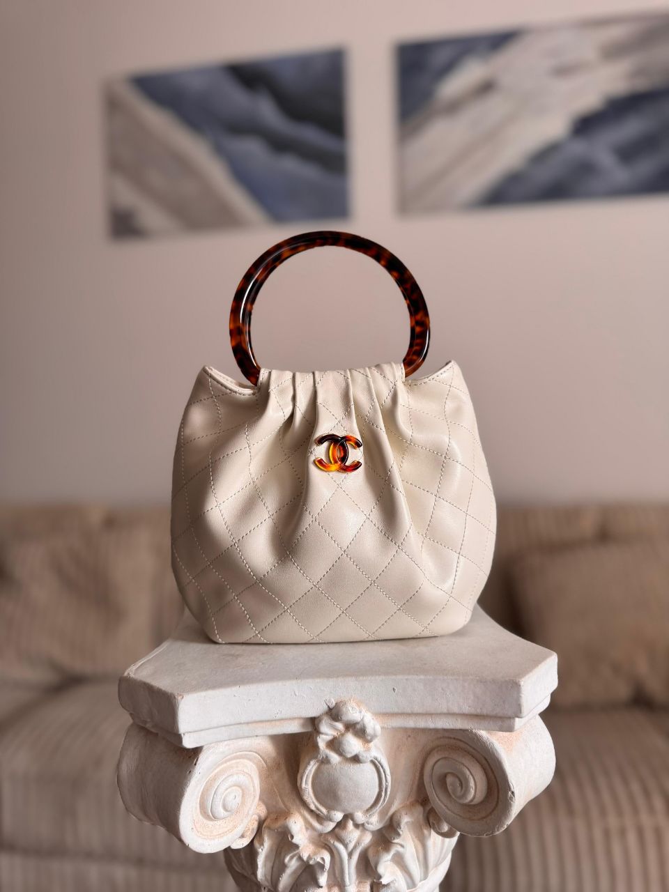 Chanel Hobo Bag with Resin Ring Handle – Quilted Mini Hobo (Leather & Velvet, All Colors)