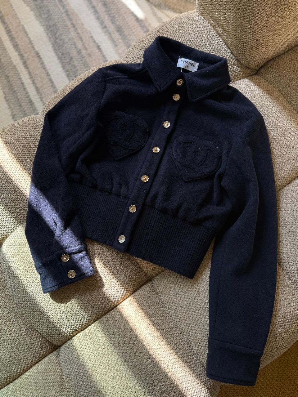 Chanel Embroidered CC Heart Logo Jacket