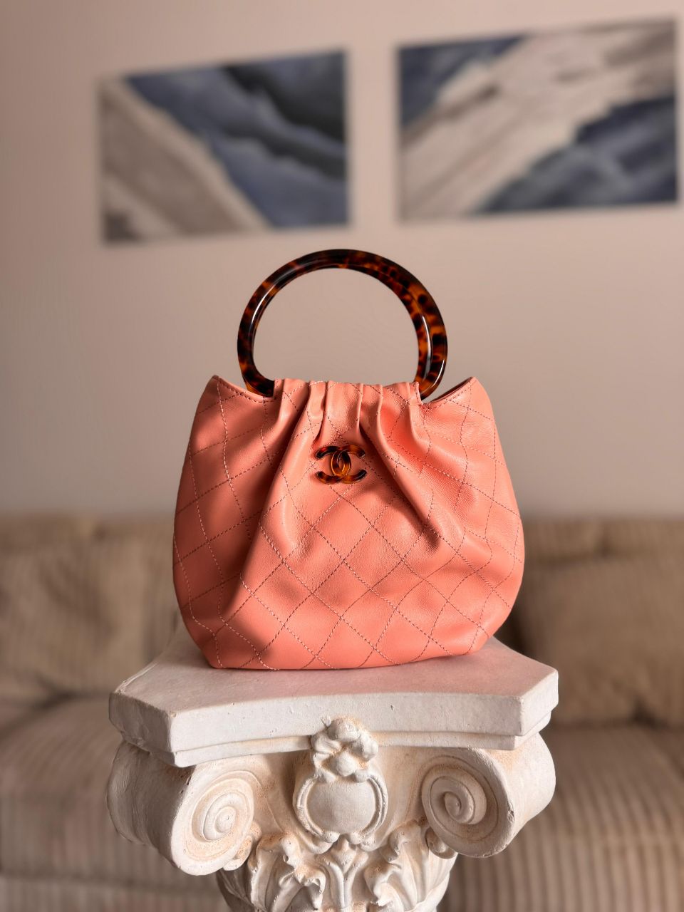 Chanel Hobo Bag with Resin Ring Handle – Quilted Mini Hobo (Leather & Velvet, All Colors)