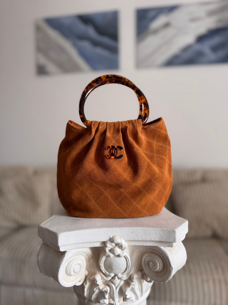 Chanel Hobo Bag with Resin Ring Handle – Quilted Mini Hobo (Leather & Velvet, All Colors)