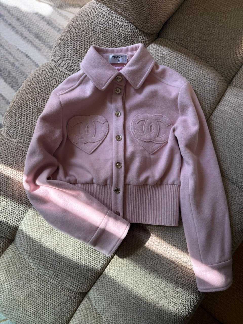 Chanel Embroidered CC Heart Logo Jacket