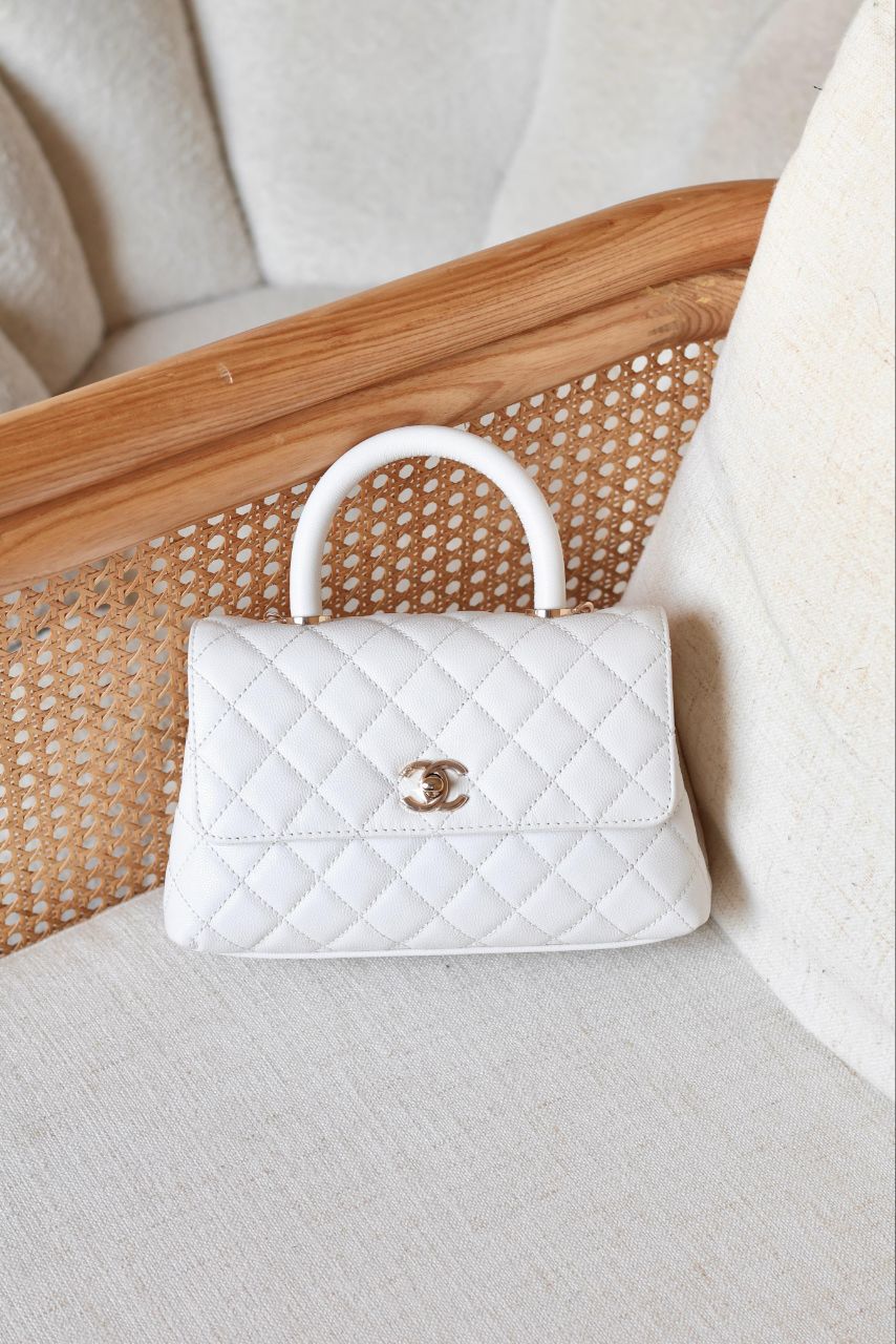 CHANEL Quilted Top Handle Bag 23cm