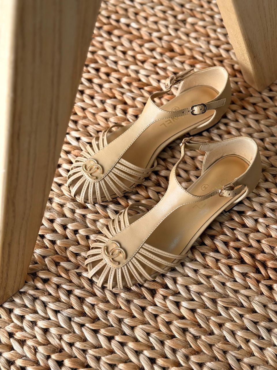 Chanel CC Slingback Sandals – Iconic Interwoven Design with Adjustable Strap