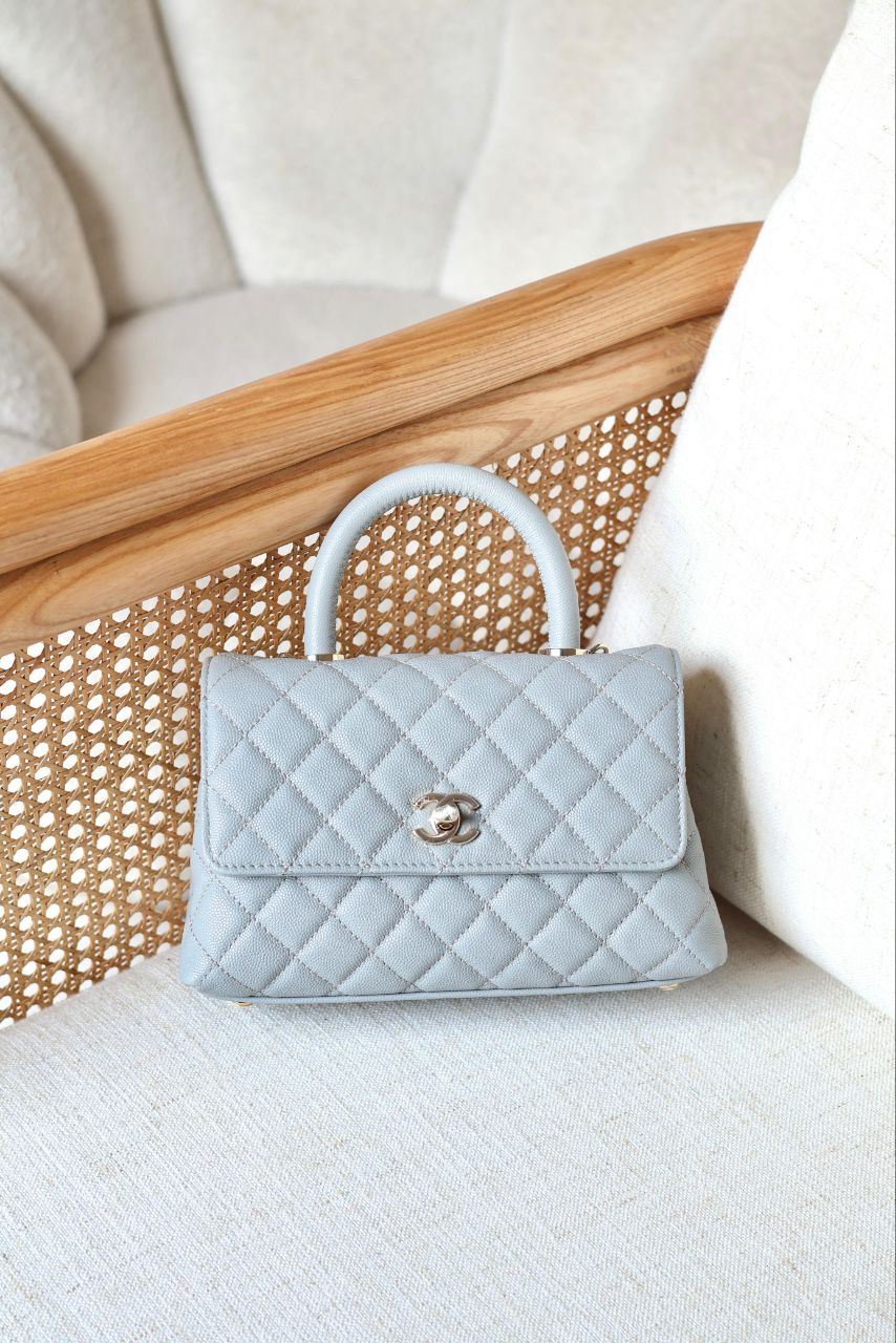 CHANEL Quilted Top Handle Bag 23cm