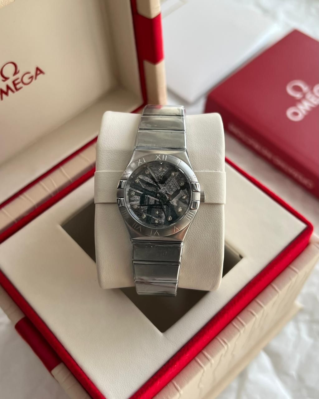 Omega Constellation Diamond Dial Ladies Watch – Textured Pattern Face