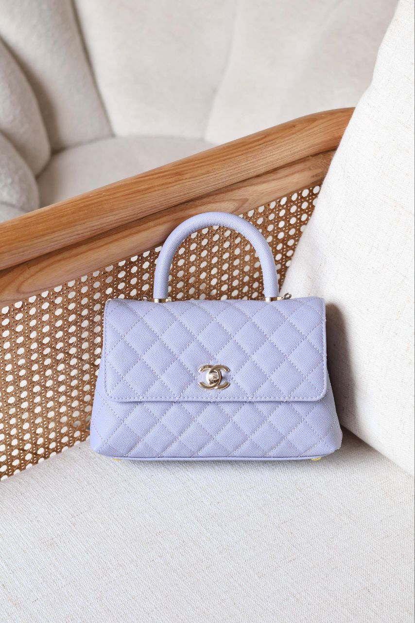 CHANEL Quilted Top Handle Bag 23cm