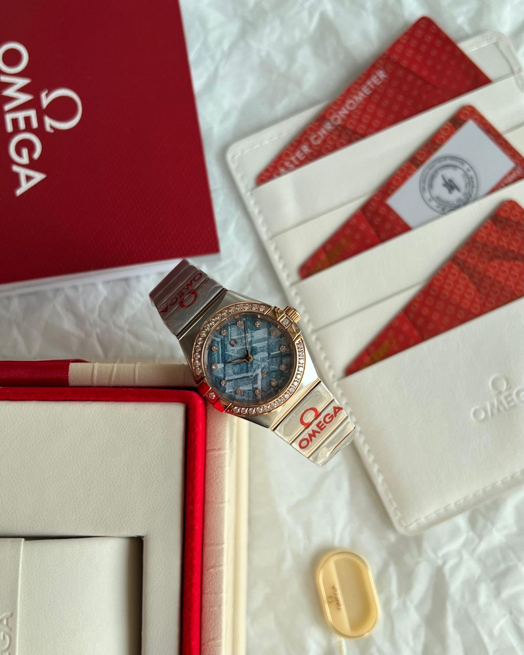 Omega Constellation Diamond Dial Ladies Watch – Textured Pattern Face