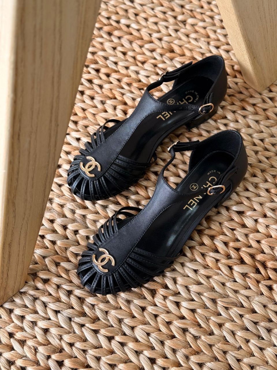 Chanel CC Slingback Sandals – Iconic Interwoven Design with Adjustable Strap