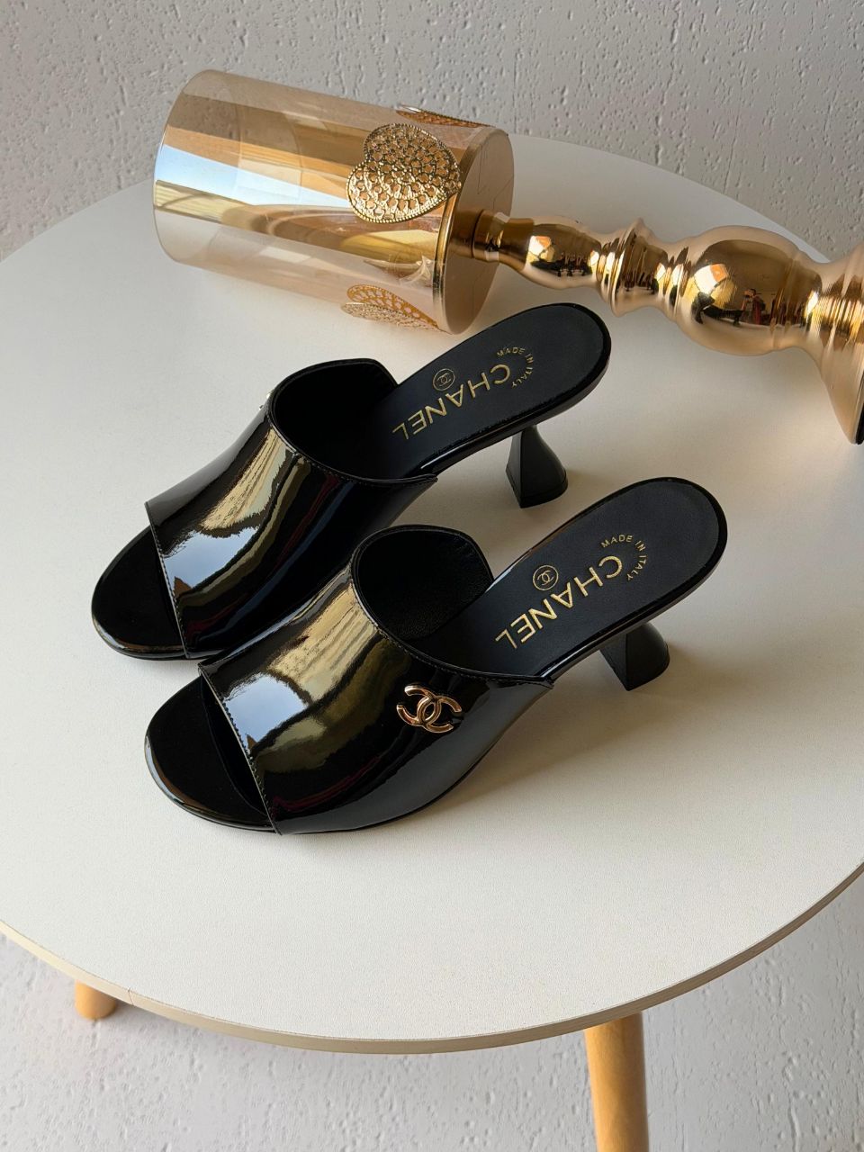 Chanel Patent Open-Toe Heels – Women’s Luxury Sandals