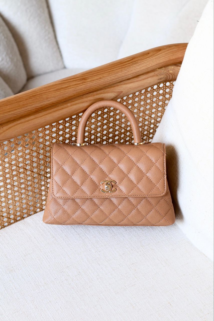 CHANEL Quilted Top Handle Bag 23cm