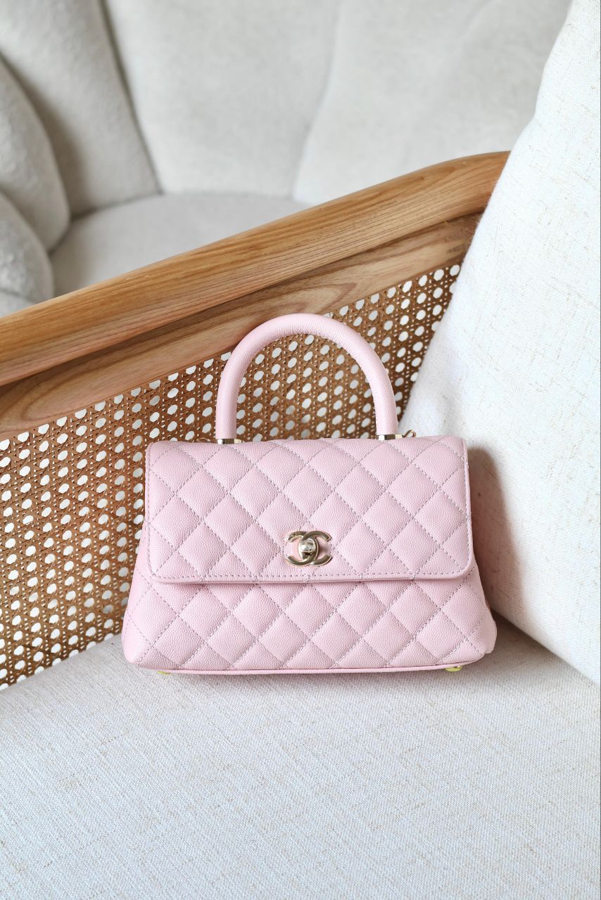 CHANEL Quilted Top Handle Bag 23cm