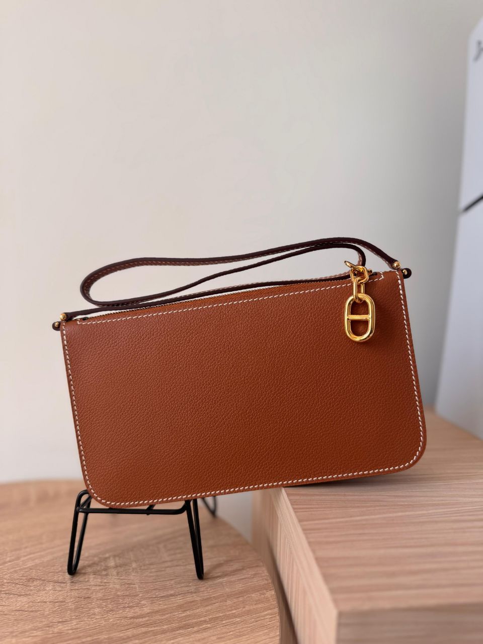 Hermès Zipengo Chain Leather Pouch