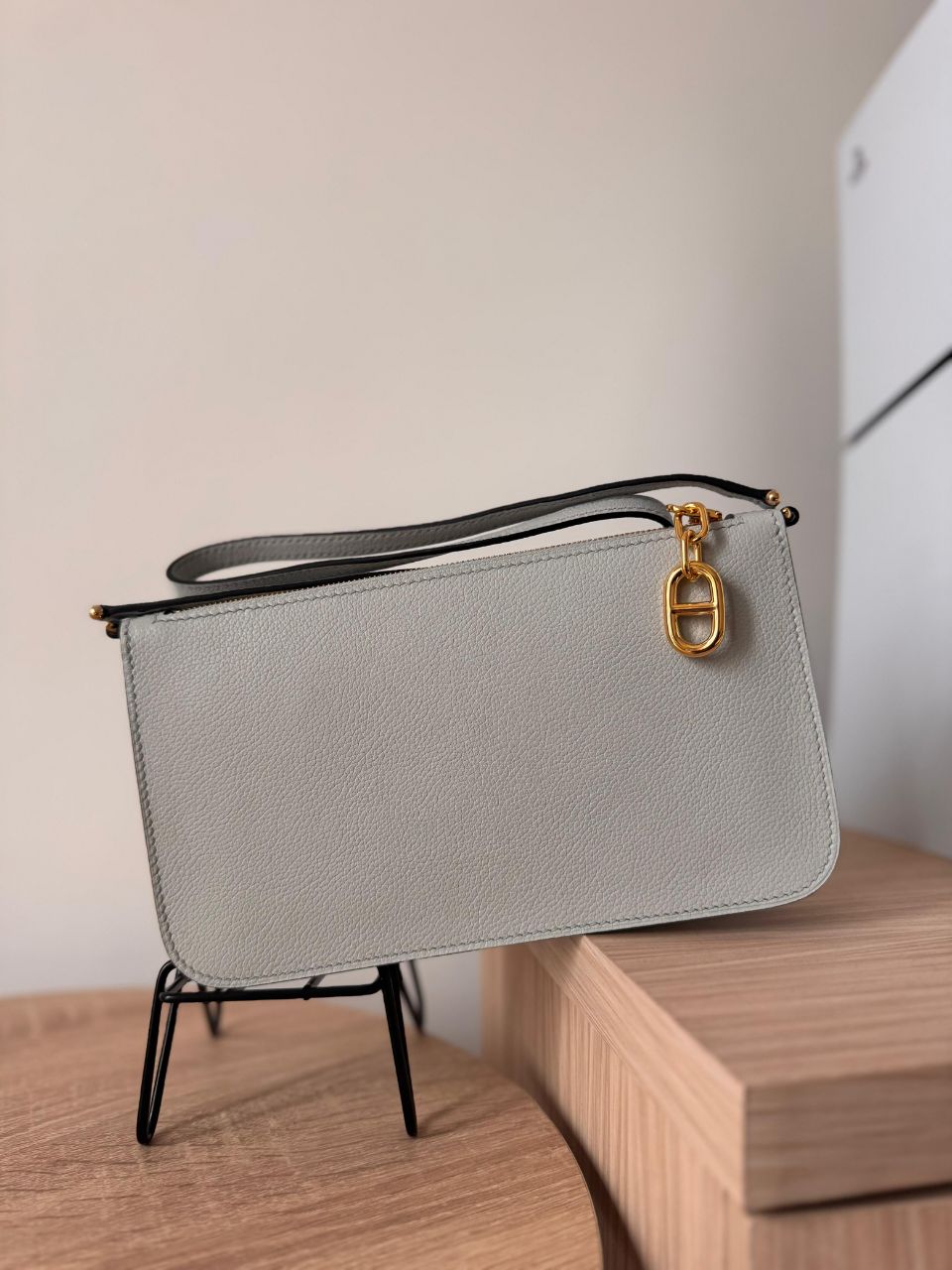 Hermès Zipengo Chain Leather Pouch