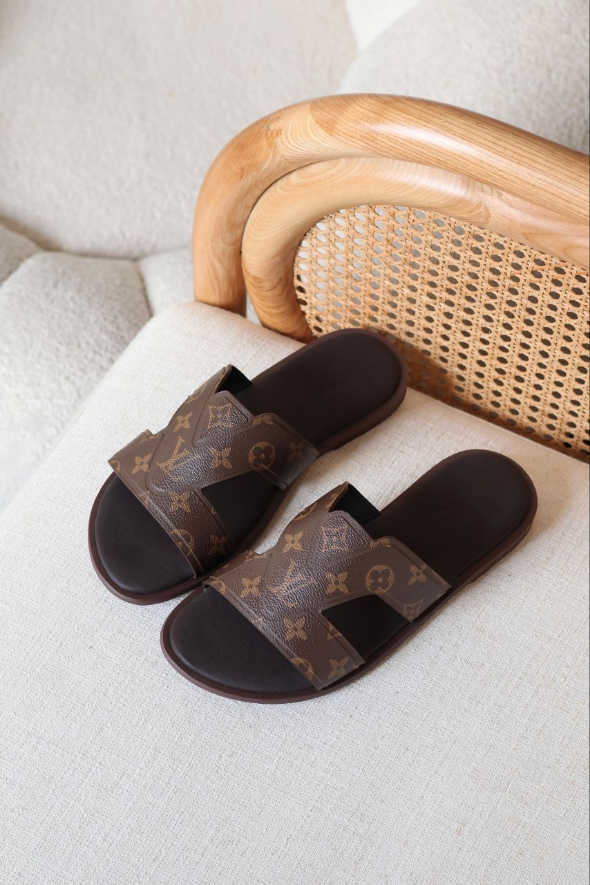 Louis Vuitton H Leather Slide Sandals