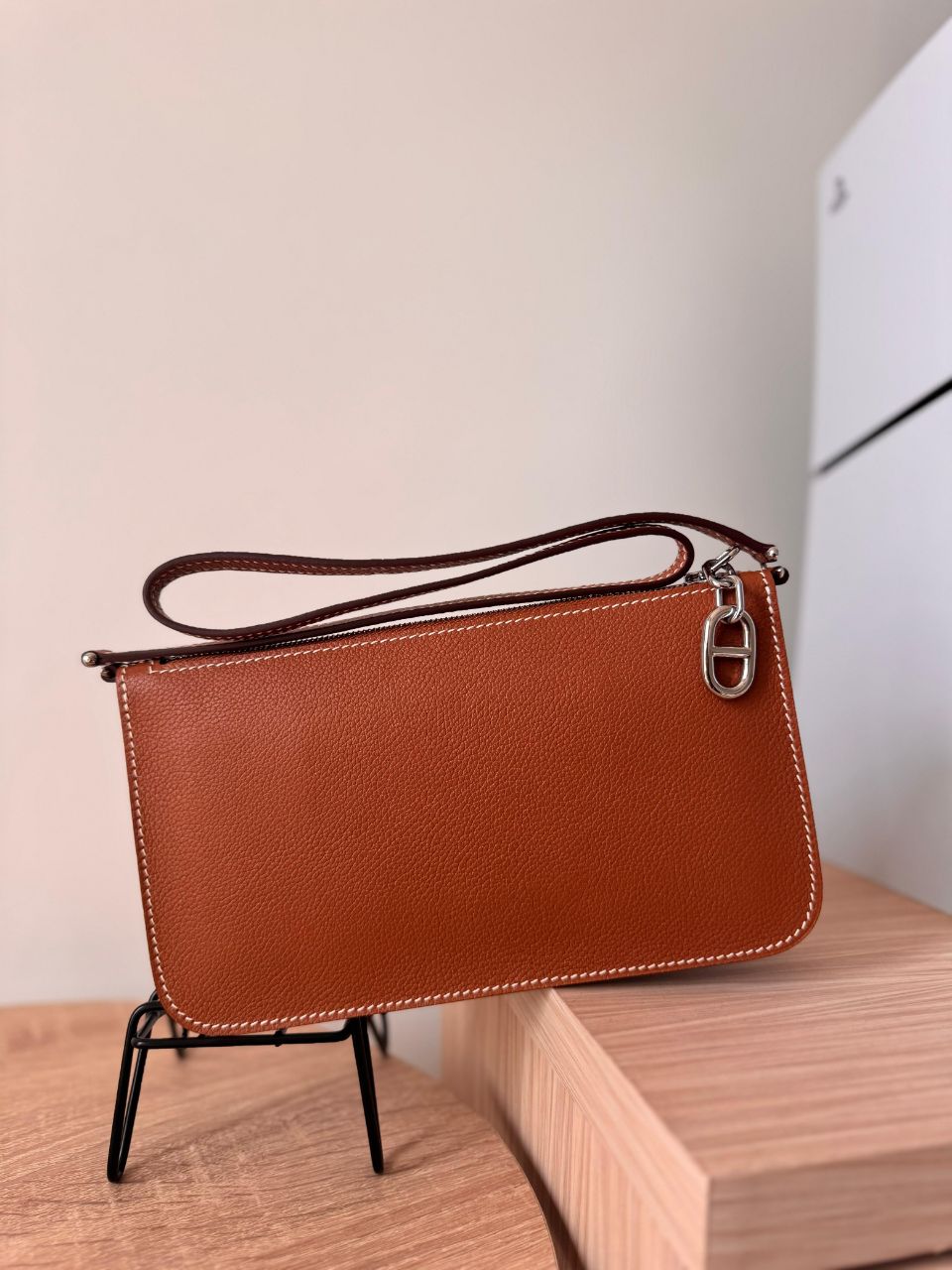 Hermès Zipengo Chain Leather Pouch