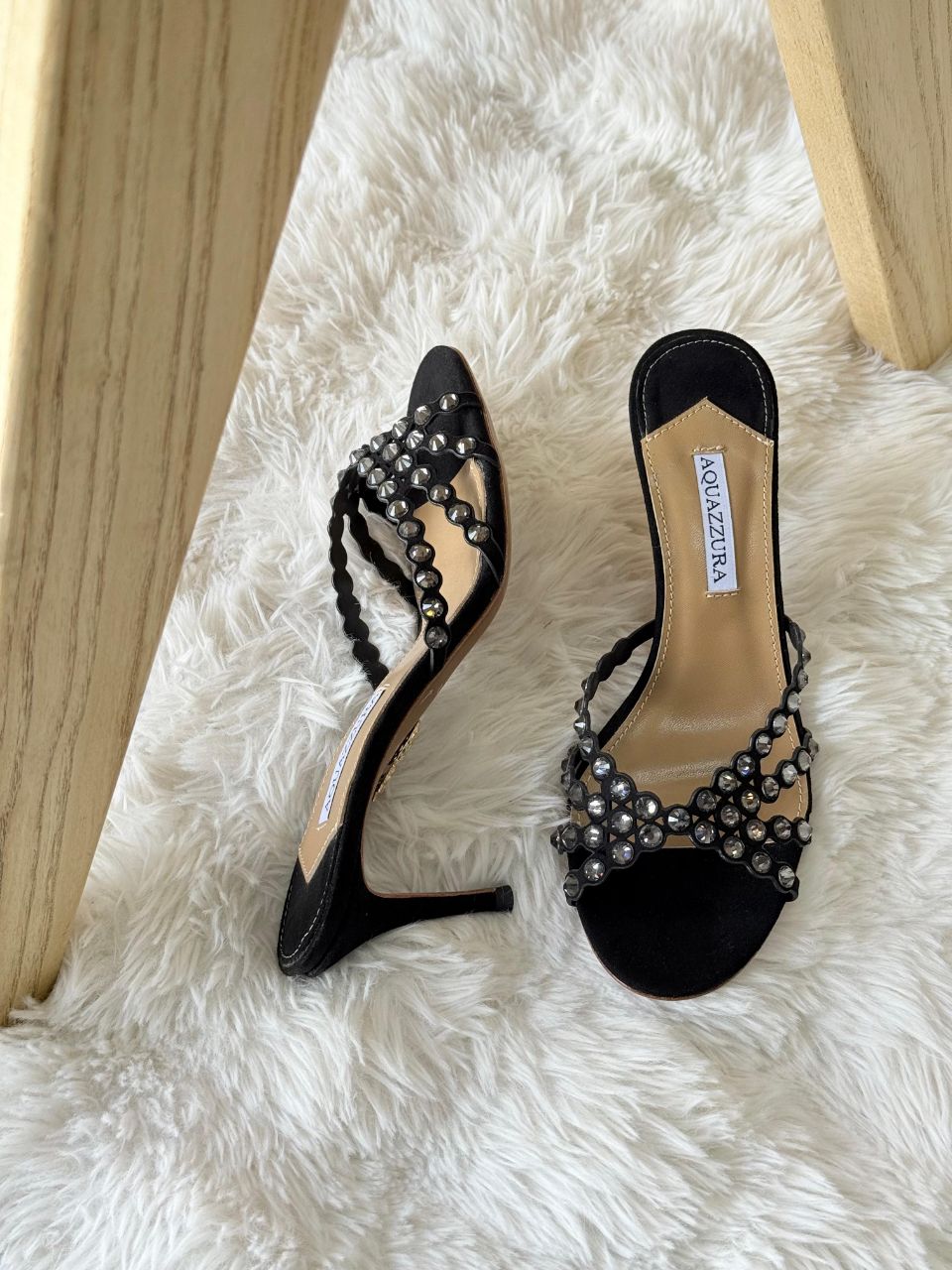 Aquazzura Crystal Embellished Mule Heels – Full Color Collection