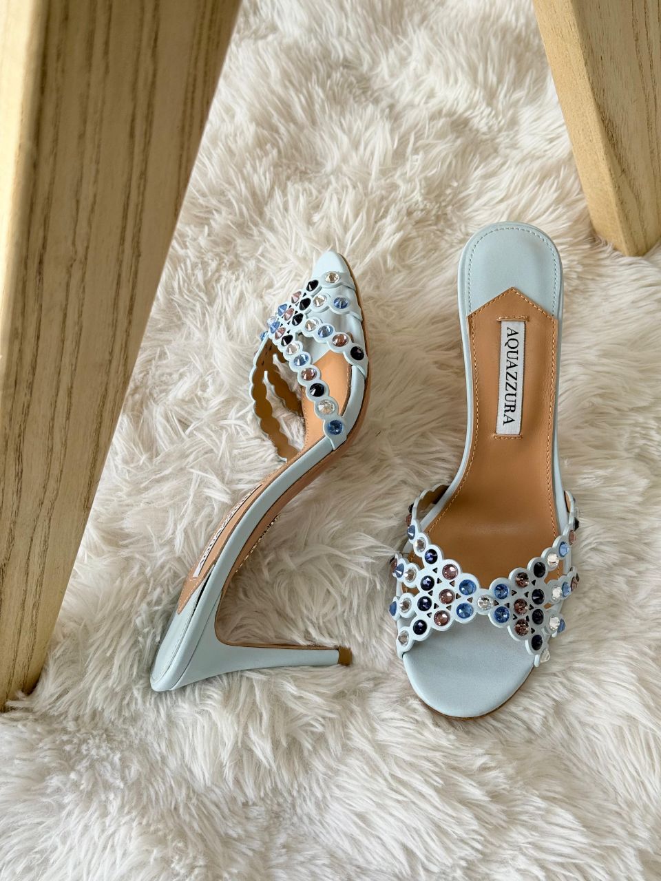 Aquazzura Crystal Embellished Mule Heels – Full Color Collection