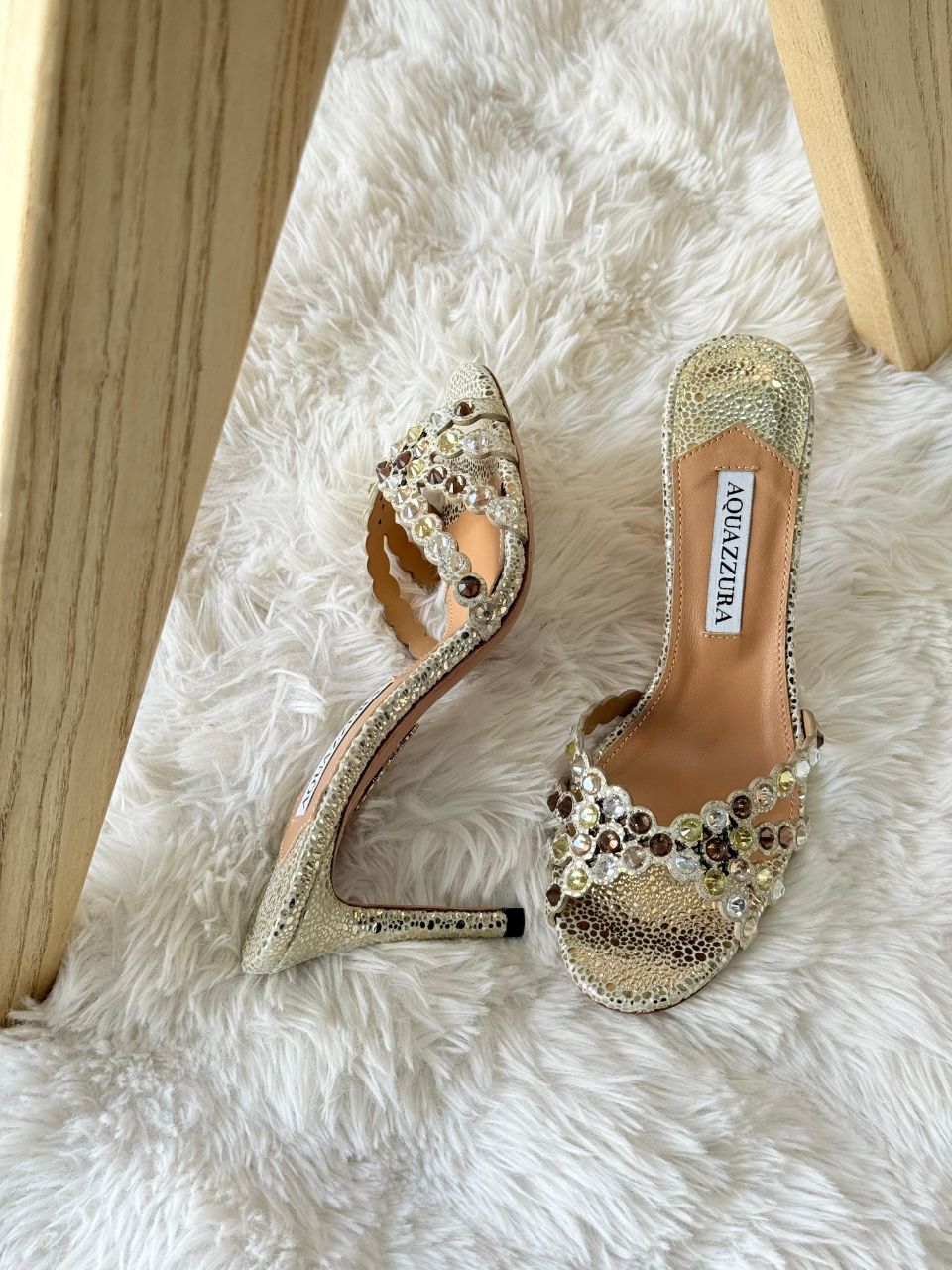 Aquazzura Crystal Embellished Mule Heels – Full Color Collection