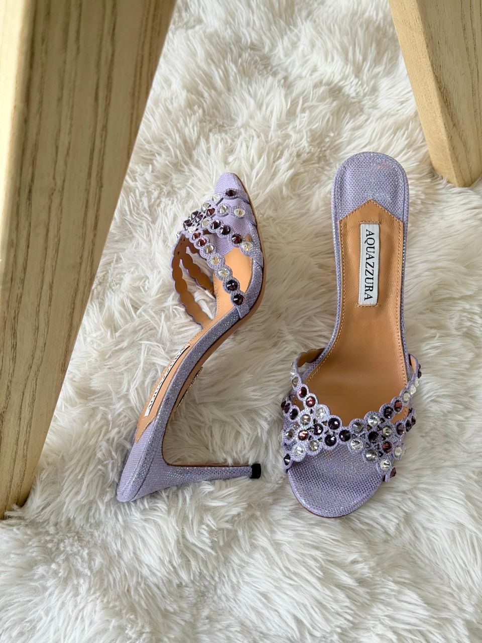 Aquazzura Crystal Embellished Mule Heels – Full Color Collection