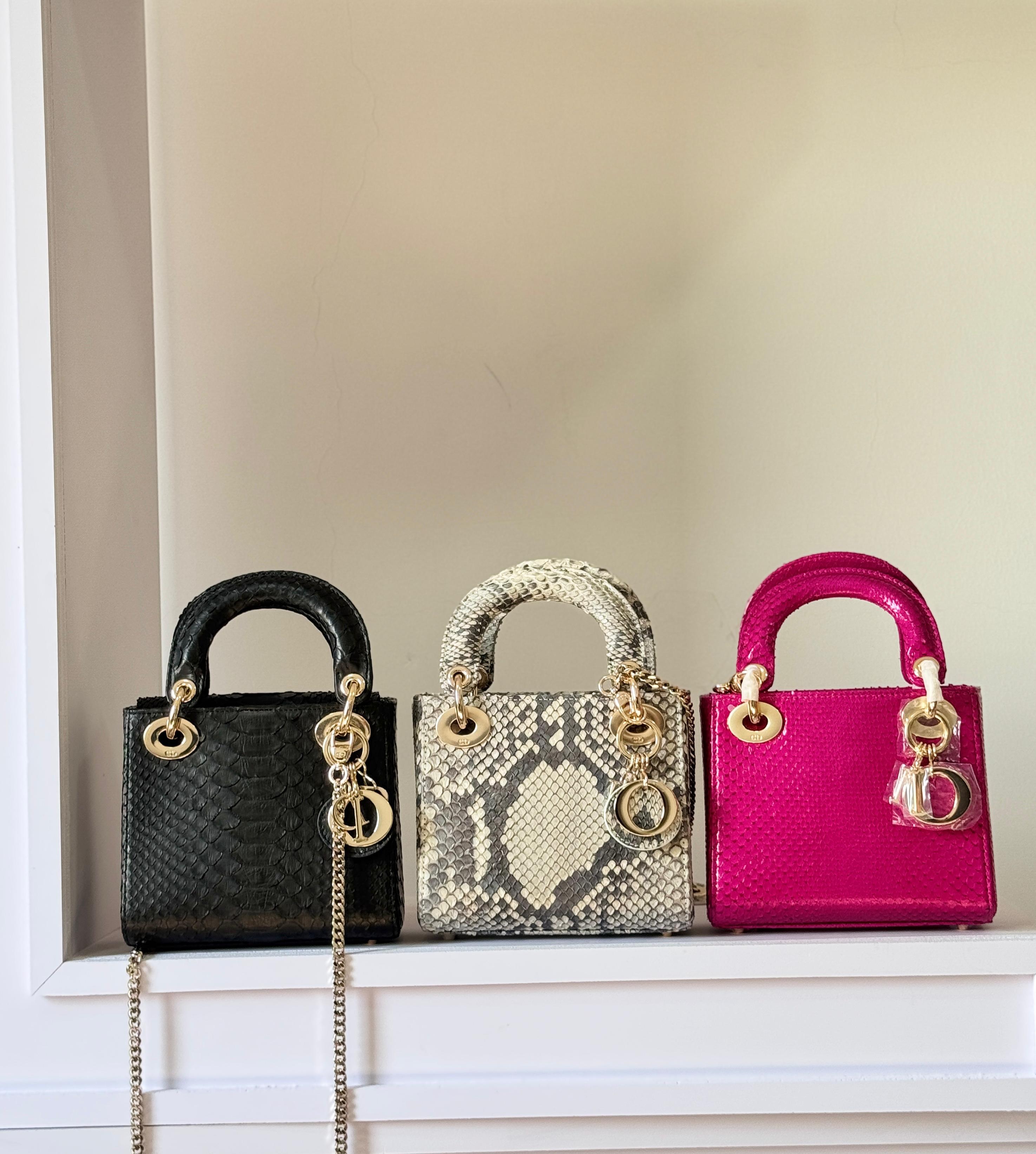 Christian Dior Lady Dior Mini Python Bag – Full Color Collection