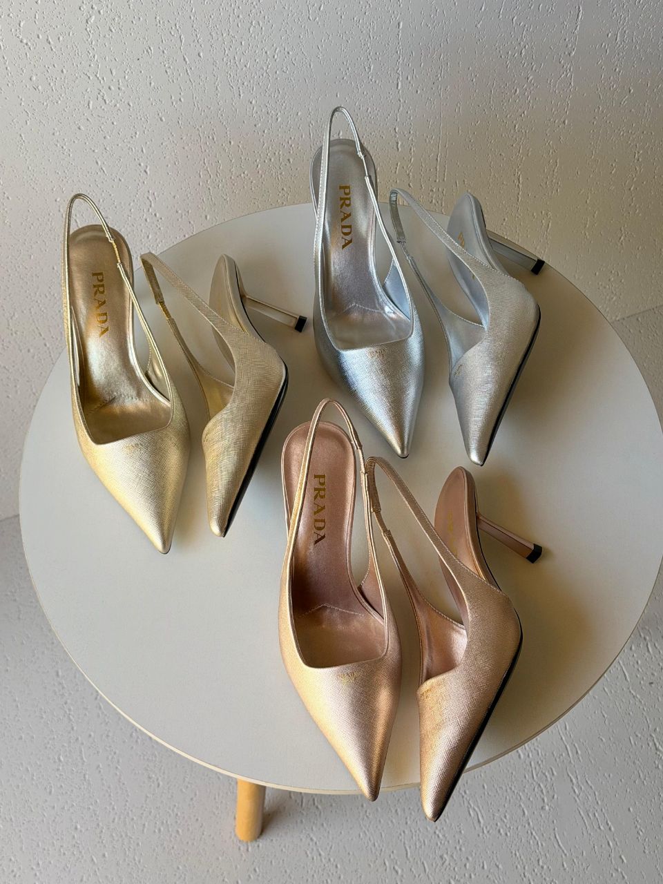 Prada Pointed-Toe Slingback Heels