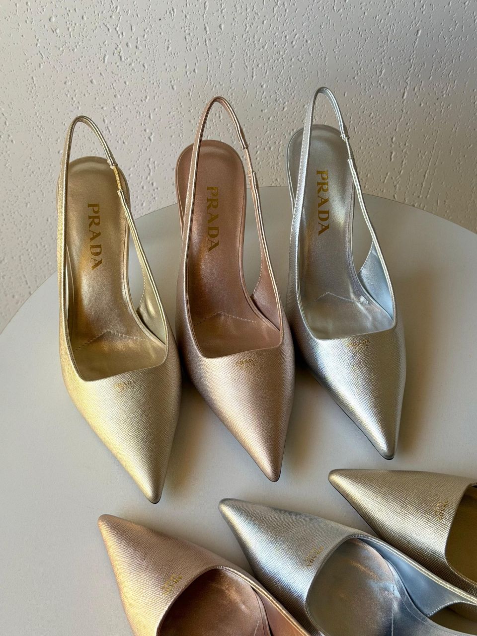 Prada Pointed-Toe Slingback Heels