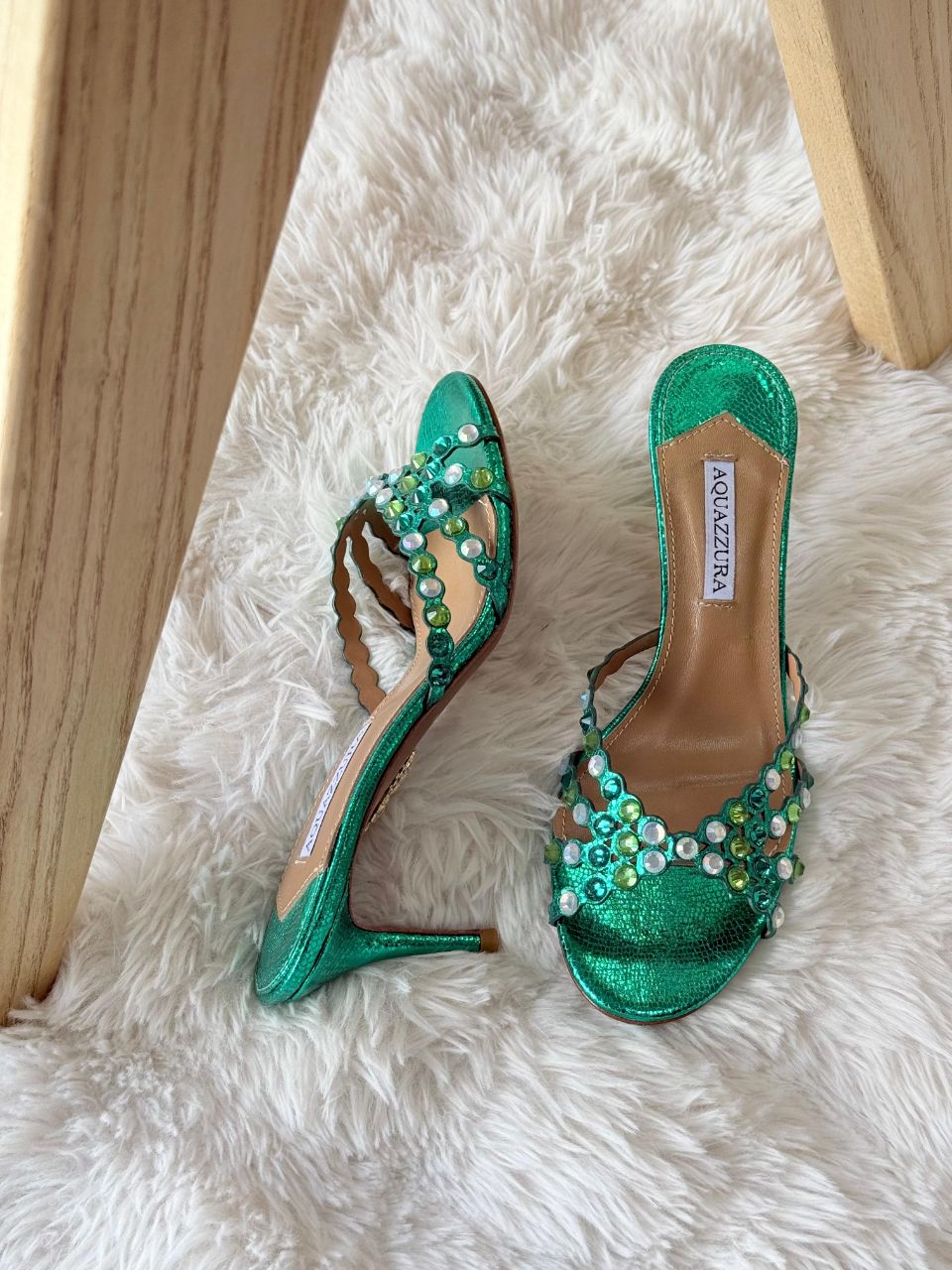 Aquazzura Crystal Embellished Mule Heels – Full Color Collection