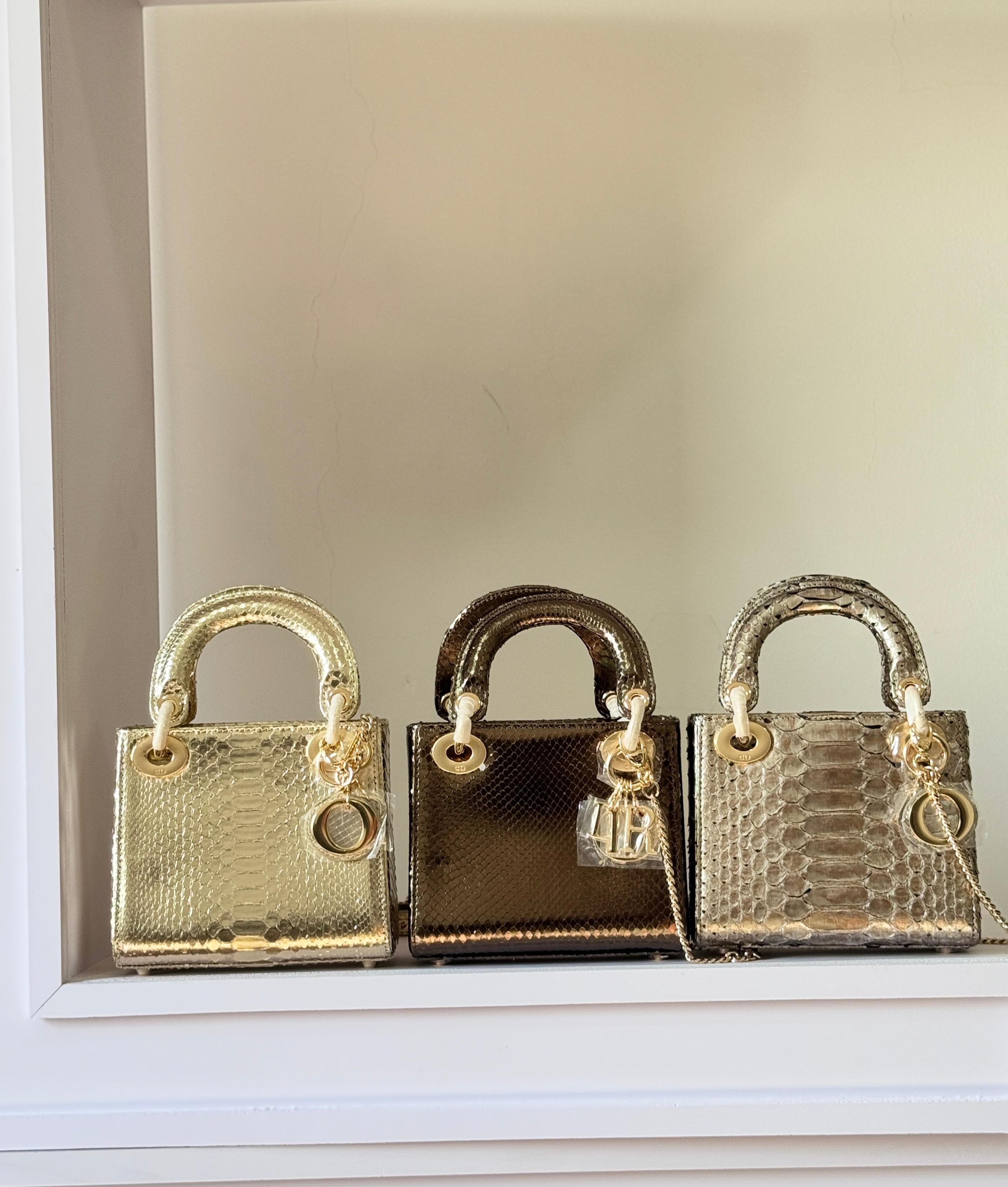 Christian Dior Lady Dior Mini Python Bag – Full Color Collection