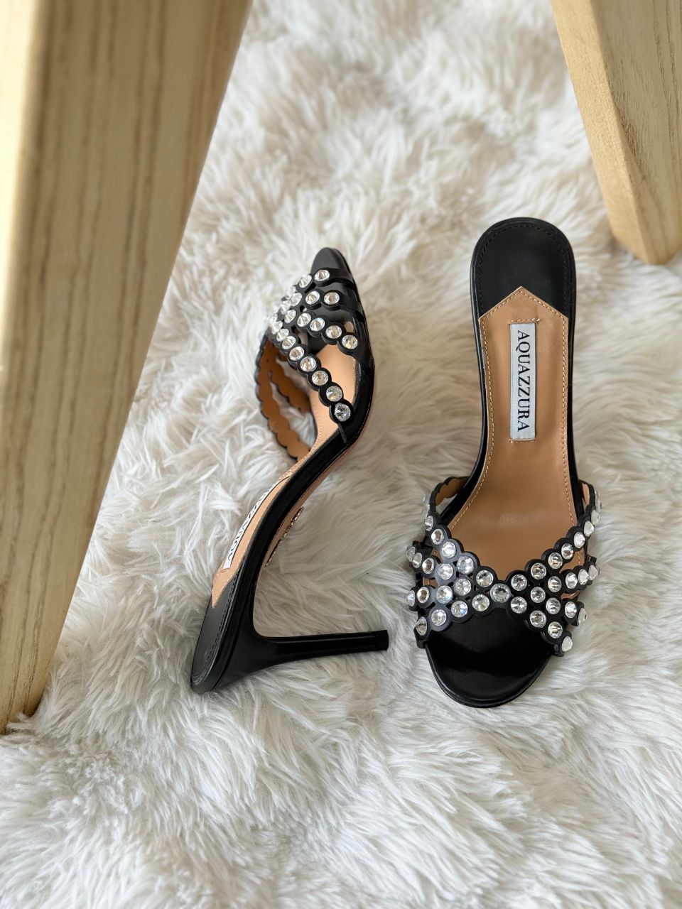 Aquazzura Crystal Embellished Mule Heels – Full Color Collection