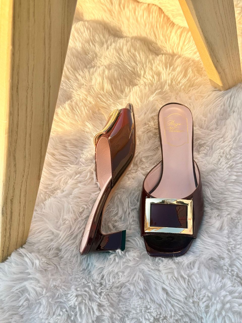 Roger Vivier Trompette 45 Embellished Patent-Leather Mules