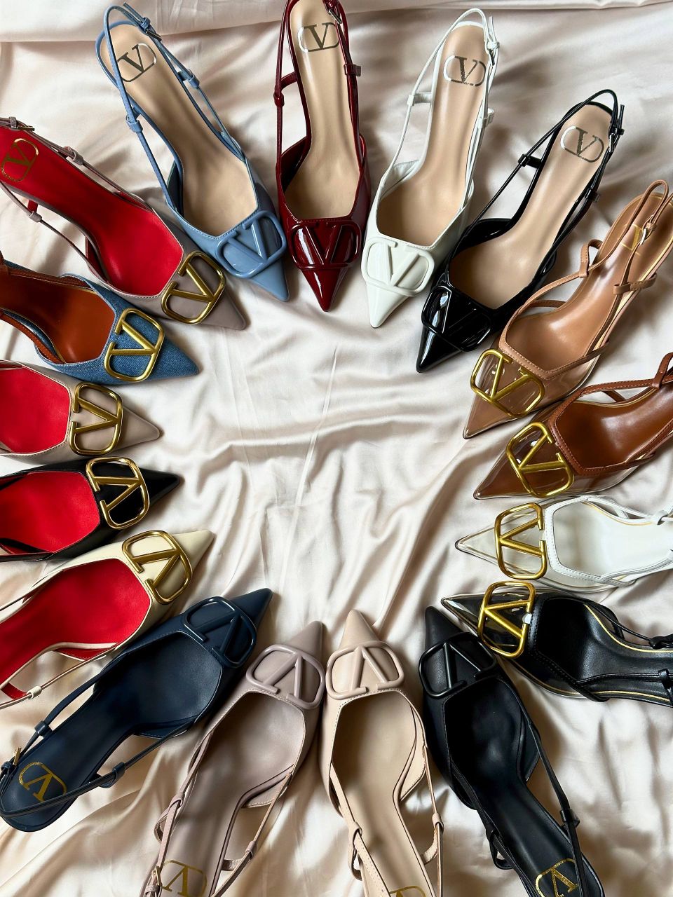 Valentino Garavani VLogo Signature Patent Leather Slingback Pumps – Full Collection