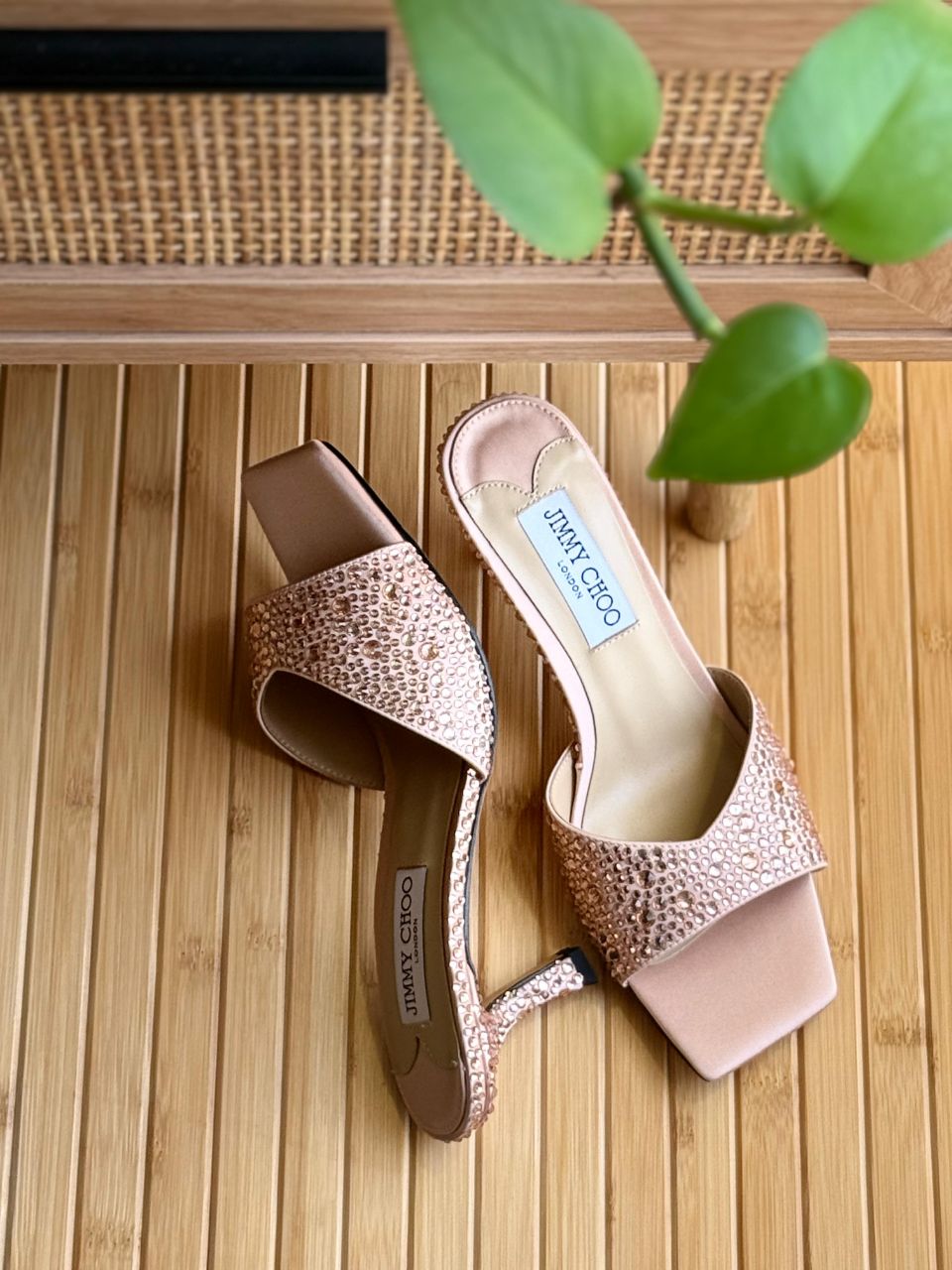 Jimmy Choo Crystal Embellished Slide Sandals