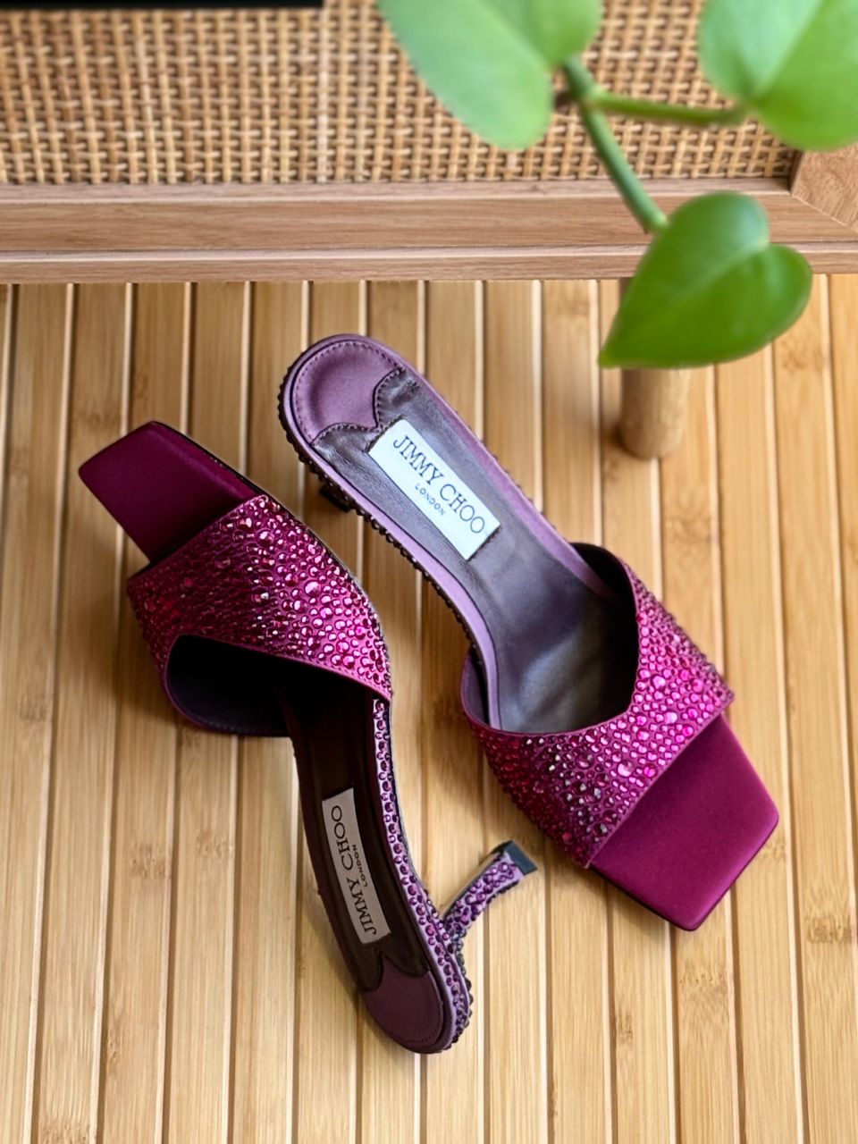 Jimmy Choo Crystal Embellished Slide Sandals