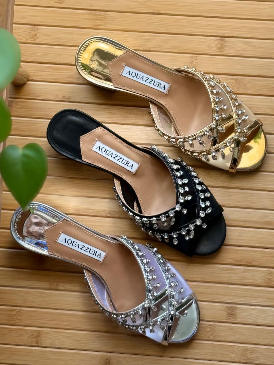 Aquazzura Temptation Crystal Heel Sandals