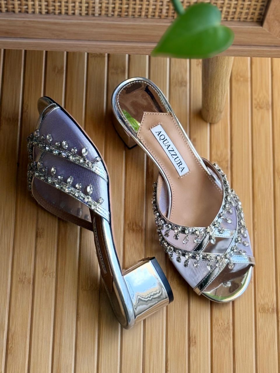 Aquazzura Temptation Crystal Heel Sandals