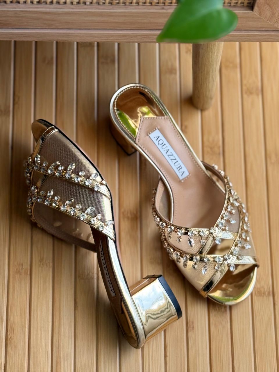 Aquazzura Temptation Crystal Heel Sandals