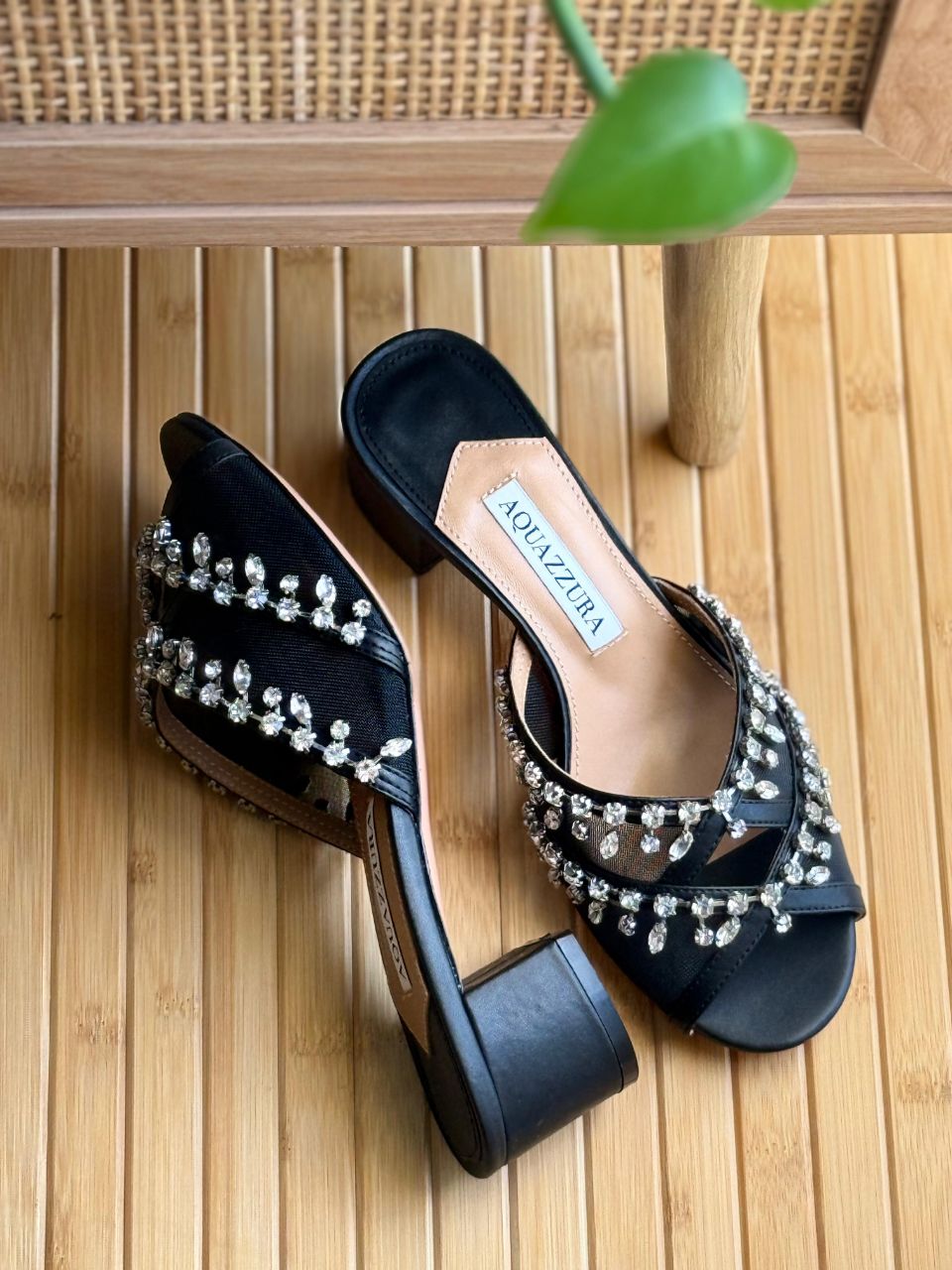 Aquazzura Temptation Crystal Heel Sandals